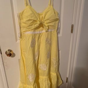 Lilly Pulitzer yellow midi flounce dress nwt